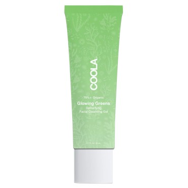 COOLA Organic Glowing Greens Facial Cleanser, Dermatologist Tested Skin Barrier Protection with Aloe Vera Juice, Vegan and Gluten Free, Travel Size, 1.7 Fl Oz (Pack of 1)