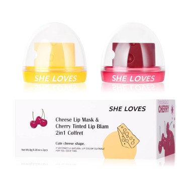 2PCS Cheese Design Cute Makeup PH Lip Balm&Lip mas...