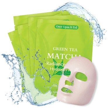 Green Tea MATCHA Radiance & Glow Hydrogel Sheet Facial Mask | Moisturizing, Lifting, Pore Reducer, Minimize Wrinkles | Hydrate, For Any Skin Type | 5-Pack