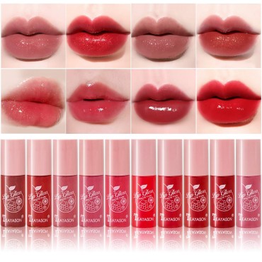 DAGEDA 10-Color Pearlescent Lipstick Set?Waterproof Non-Stick Liquid Lip Gloss, Long-Lasting Moisturizing, Lip Enhancement And Lip Care Cute Lip Glaze Beauty Makeup Kit (Set A)
