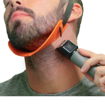 Quality Time Beard Neckline Shaper Guide; A Hands-Free, Flexible and Adjustable Beard Template, Do-it-yourself Neck Haircut Trimmer Tool Kit - Beard Lineup Shaping Stencil, Made in USA, Patented