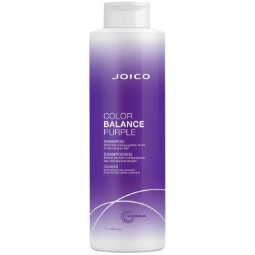 Joico Color Balance Purple Shampoo | For Cool Blonde, Gray Hair | Eliminate Brassy Yellow Tones | Boost Color Vibrancy & Shine | UV Protection | With Rosehip Oil & Green Tea Extract | 33.8 Fl Oz