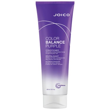 Joico Color Balance Purple Conditioner | For Cool Blonde, Gray Hair | Eliminate Brassy Yellow Tones | Boost Color Vibrancy & Shine | UV Protection | With Rosehip Oil & Green Tea Extract | 8.5 Fl Oz