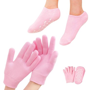 4 PCS Moisturizing Gloves and Socks, Gel Spa Moist...