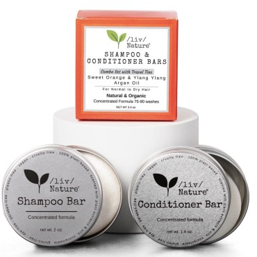 /liv/ Nature Shampoo Bar and Conditioner Set with ...