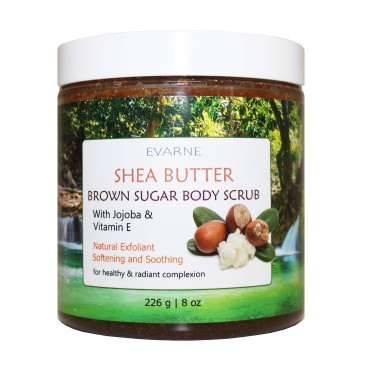 Evarne Shea Butter Brown Sugar Body Scrub With Jojoba and Vitamin E