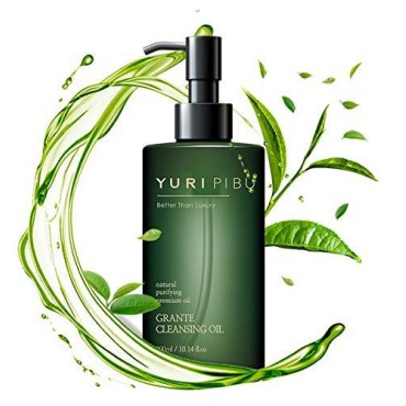 YURI PIBU Grante Cleansing Oil 10.14 fl.oz. Green Tea - infused (Deep Cleansing, Pore Control, Removes makeup, Natural Premium Oil, Cleansing Oil)