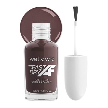 Wet n Wild Fast Dry AF Nail Polish Color, Fall Reddish Brown Get Stone | Quick Drying - 40 Seconds | Long Lasting - 5 Days, Shine