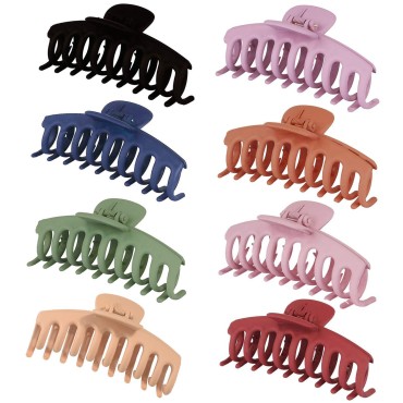 8PCS Big Hair Claw Clips Nonslip Large Claw Clip f...