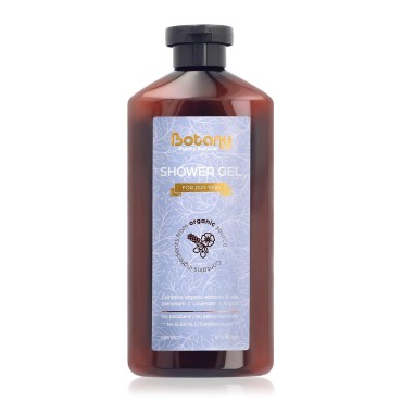 Botany Natural Moisturizing Body Wash for Dry Skin with Organic Argan Oil, Geranium, and Lavender - Vegan Moisturizing for Women and Men SLS/SLES, Silicon, Paraben and Cruelty Free,17.6 oz