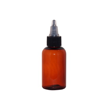 WM (Bulk Pack of 24) 2 oz Amber Boston Round Refillable, Reusable Bottle with twist cap (Yorker dispenser). Travel, DIY Lotion, Shampoo, Soap, Oil, Aromatherapy and More (Amber-Boston)