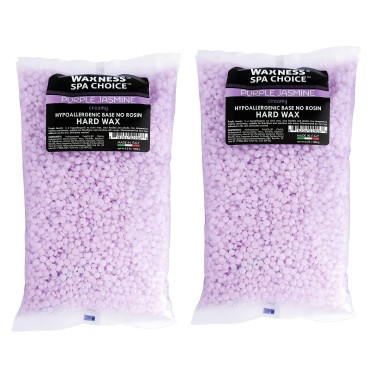 Waxness Spa Choice Purple Jasmine Demi Creamy No Rosin Hard Wax Beads 2.2 lb / 1 kg Pack of 2
