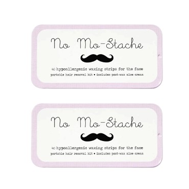 No Mo-Stache 2 Pack Wax Strips - 40 Count Value Pack Waxing Strips for Long Term Hair Waxing