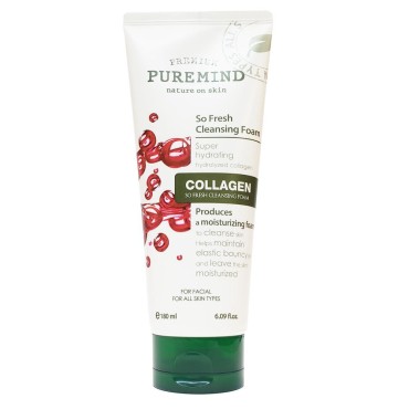 PUREMIND SO Fresh Collagen Daily Cleansing Foam 180 ML,Super Hydrating Made in Korea