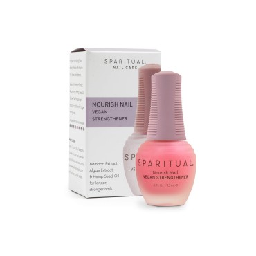 SPARITUAL Nourish Nail Vegan Strengthener | Nail Strengthening Treatment to condition dry and damaged nails | 0.5 fl oz
