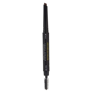 Arches & Halos Angled Brow Shading Pencil - Dual Ended Pencil and Brush with Highly Pigmented Color - Define, Detail and Build Brows - Vegan and Cruelty Free Makeup - Auburn, 0.012 oz