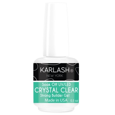 Karlash Brush On Builder Gel Soak Off Build It Gel Strong Gel Crystal Clear for Sculpting Nail Extension and Strengthening Natural Nails 0.5 oz (Crystal Clear)