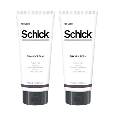 Schick Shave Cream - Shaving Cream Mens, Paraben Free Shaving Cream, Foamless - Pack of 2