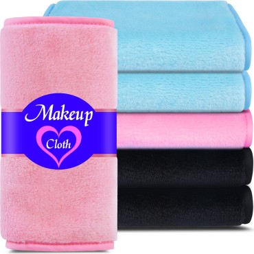 Makeup Remover Towel (6 Pack), Reusable Microfiber Makeup Remover Cloth Removing All Makeup with Just Water 12