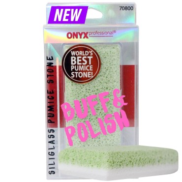 Onyx Professional 2 in 1 Pumice Stone, 100% Siliglass Callus Remover for Feet, Elbows, Knees, Dead Skin, Heels, Hands, Foot File Scrubber Exfoliator Removes Hard, Rough, Dry Skin