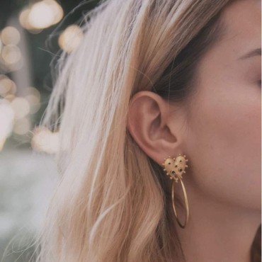 Xerling Gothic Heart Stud Earrings Large Circle Dangle Drop Earrings Bohemian Earrings Jewelry for Women Girls for Party