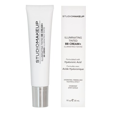StudioMakeup Illuminating Tinted BB Cream- Lightweight BB Cream Tinted Moisturizer- Skin Tint Hydrating Foundation for Glowing & Even-Toned Skin- Neck & Face Makeup for All Skin Types (Light)