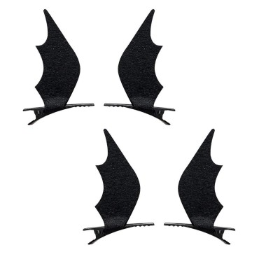 ccHuDE 2 Pairs Cute Angel Wings Hair Clips Bat Hair Clamps Demon Hairpins Plush Hair Barrettes Halloween Cosplay Accessories Black