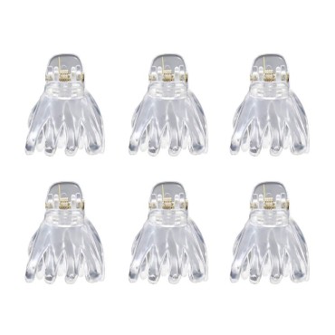ccHuDE 24 Pcs 3 cm Mini Hair Claw Clips No-Slip Grip Jaw Clips Hair Clamps Octopus Clip Spider Jaw for Women Girls Clear