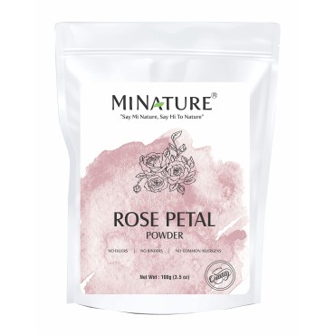 Rose Petal Powder by mi Nature | 100g(3.5 oz) | Rose Petal Powder fir Skin Care | Facial Masks | Face Pack | No Added Preservatives