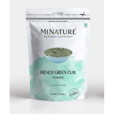 French Green Clay powder by mi nature | 227g(8 oz) (0.5 lb) | Montmorillonite Clay | Facial Care | Skin care