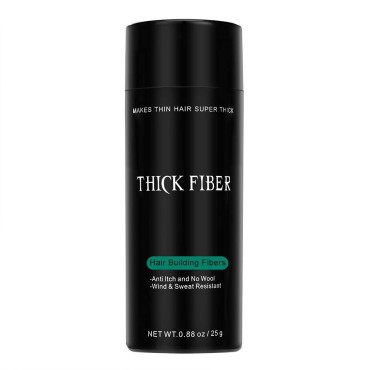 THICK FIBER Hair Building Fibers for Bald Spots & Thinning Hair (GRAY) - 25g Bottle - Conceals Hair Loss in Seconds - Hair Fibers for Men & Women