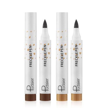 Freckle Pen 2 Colors Waterproof Lasting Natural Like Face Freckle Makeup Pen 2 Pcs 0.17 Fl Oz