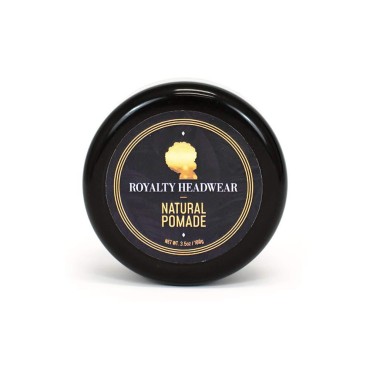 Royalty Headwear Natural Wave Pomade - Silky & Moisturized Hair, Strong Hold, Easy Wash - Men’s Grooming Supplies, Natural Ingredients (3.5oz)