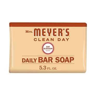 MRS. MEYER’S CLEANDAY Clean Day's Bar Soap, Use as Body Wash or Hand Soap, Cruelty Free Formula Made with Essential Oils, Oat Blossom Scent, 5.3 oz, 1 Bar