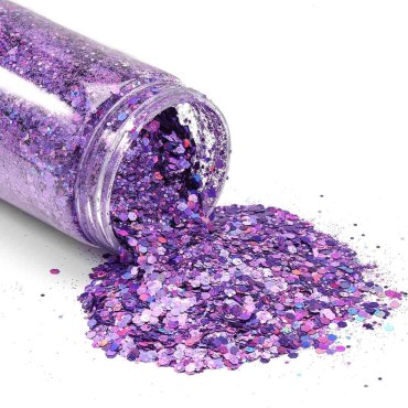 ELABEST Holoqraphic Craft Glitter Bling Sequins 3.5ounce Sparkly Paillette for Crafts, Body Art, Make up, Decoration, Handmade Accessories (Purple)