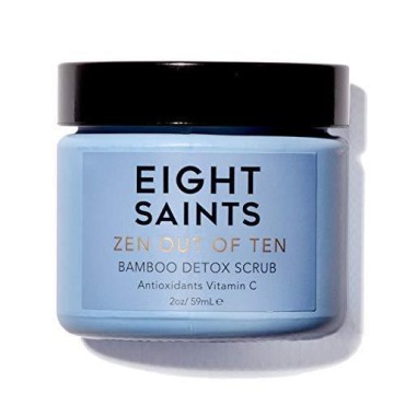Eight Saints Zen Out Of Ten Bamboo Detox Face Scrub Exfoliator, Natural and Organic Daily Exfoliating Facial Scrub With Bamboo Fibers to Unclog Pores, For Blackheads, Blemishes, and Dull Skin, 2 Ounces