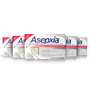 Asepxia Cleansing Bar Baking Soda, Multipack, 4 Oz, 5 Count