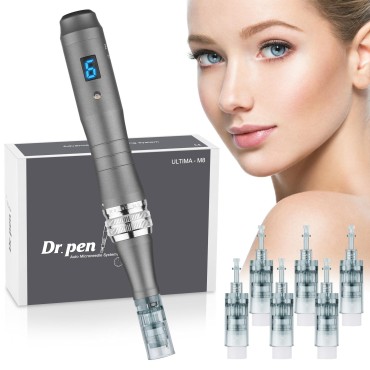 Professional Auto Pen Dr Pen Ultima M8, Auto Beauty Pen Kit for Skin Care Use at Home - 2Pcs 16Pins Cartridge