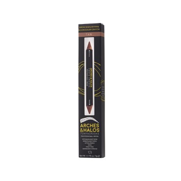 Arches & Halos Brow Highlighting and Concealer Crayon - Tan - Shaping and Shimmer Eyebrow Stick and Highlighter Duo - Soft, Ultra Creamy Formula - Define, and Sculpt for Sharp Brows - 0.176 oz