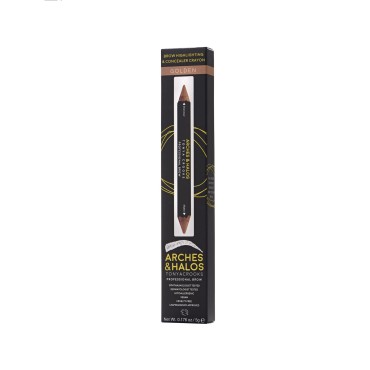 Arches & Halos Brow Highlighting and Concealer Crayon - Golden - Shaping and Shimmer Eyebrow Stick and Highlighter Duo - Soft, Ultra Creamy Formula - Define, and Sculpt for Sharp Brows - 0.176 oz