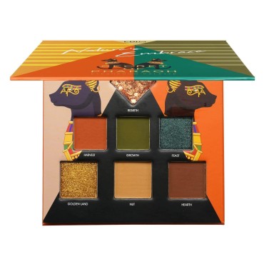 EBIN NEW YORK Secret of Pharaoh Eye Shadow Palette, NATURE'S EMBRACE, High-Pigmented, Long-Lasting Matte, and 7 Colors with Buttery Smooth - Set Includes Mirror