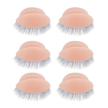 WBCBEC 3 Pairs Replacement Eyelids for Mannequin Head Removable Realistic Eyelids with Eyelashes Mannequin Head Eyelids for Eyelash Training Practice Makeup Eyelash Extensions