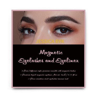 3 Pairs Magnetic Eyelashes with Eyeliner and Tweezers Lashes Tools Kit Multipack,J013
