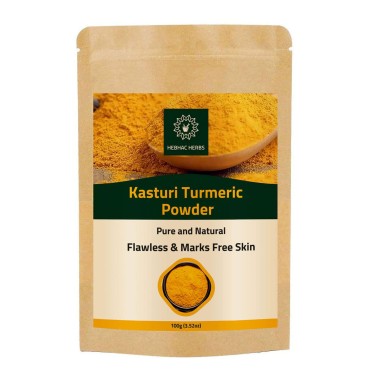 Kasthuri Manjal Powder for Skin and Face Care| Wild Turmeric powder | Curcuma Aromatica | Helps in Glowing Skin Acne and Radiant skin (3.5 oz)