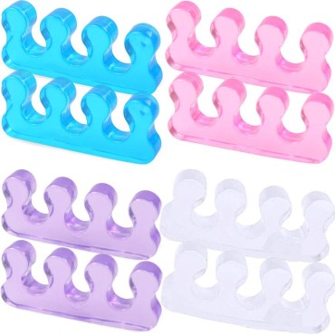 YANQINQIN Toe Separators?Silicone Pedicure Spacers Straighteners for Feet Nail Polish Crooked Toes Washable
