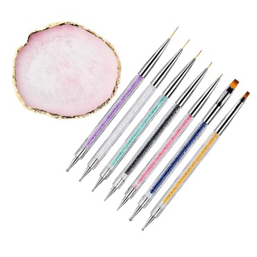 8 Pieces Designs Brushes for Nail Art Resin Palett...