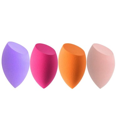 4pcs Beauty Makeup Sponges set for Dry & Wet Use - Foundation Blending Sponge for Concealer Blush Powder, Multi-color Blender Sponges (4pcs - Multi-colored A)