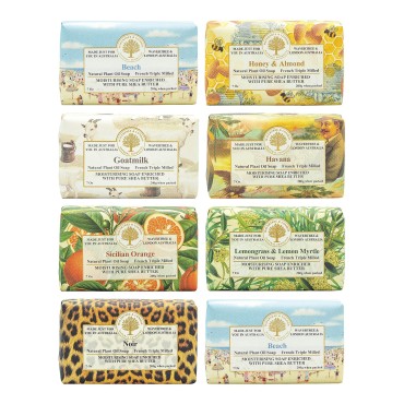 Wavertree & London Assorted Favorites (8 Bars), 7oz Moisturizing Natural Soap Bars, French -Milled and enriched with Shea Butter