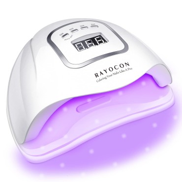 UV LED Gel Nail Lamp,Professional 120W UV Nail Light for Gel Polish Fast Curing with 45 Lamp Beads, Lightweight LED Gel UV Nail Dryer for Salon Home, White