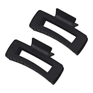 Black Hair Claw Clips Large Hair Clips for Women Girls, 4.2'' Matte Rectangle Hair Clips for Thick Hair, Nonslip Hair Cutcher Jaw Clips Hair Clamps for Thick Hair and Thin Hair, 2 Packs
